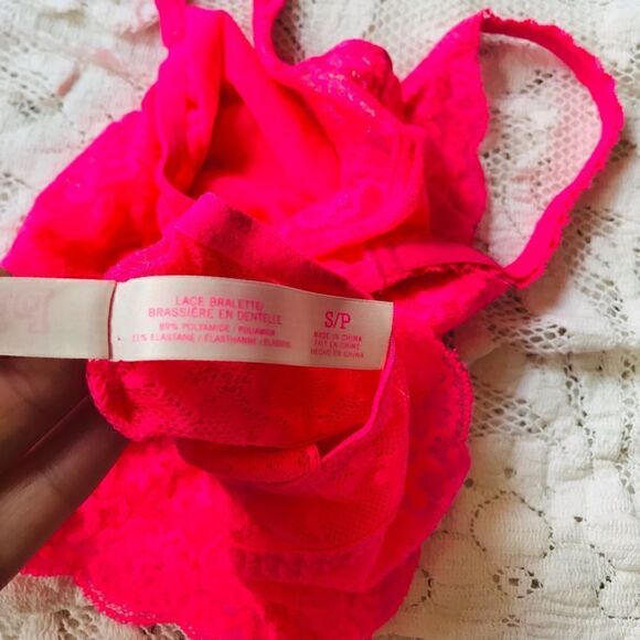 pink by Victoria’s Secret | hot pink lace bralette | size small - Picture 7 of 7